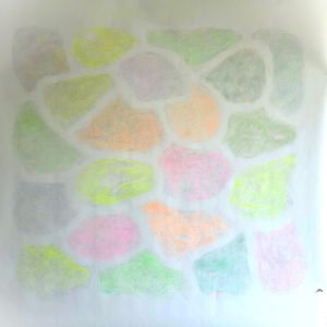 blei-buntstift performance-zeichnung 150x152cm