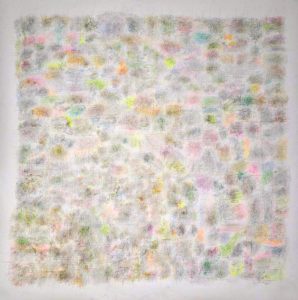 blei-buntstift performance-zeichnung 150x152cm