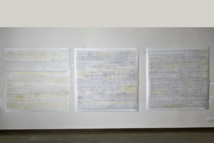 blei-buntstift performance-zeichnung 150x152cm_FromNothing_shaky parallel lines